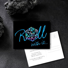 Cartão Postal RPG Dice | Holo Fantasy Tabletop Gamer Adiamento