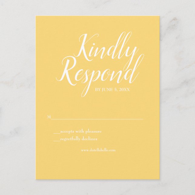 Cartão Postal RSVP amarelo (Frente)