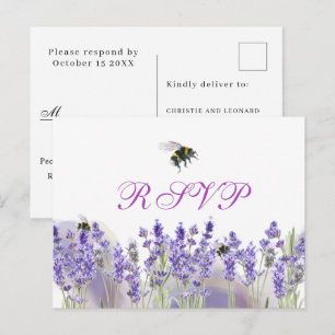 Cartão Postal RSVP de Casamento de Boho Elegante Simples Waterco