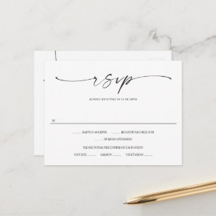 Cartão postal RSVP de Casamento de Elegância Cláss