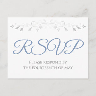 Cartão Postal RSVP de Casamento de Elegância Simples para Cinzas