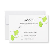 Cartão-postal RSVP de Casamento de Ginkgo