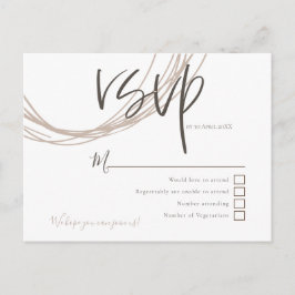 Cartão Postal RSVP de Casamento de Linhas Circulares de Árvore C