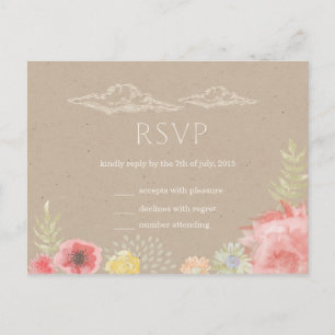 Cartão postal RSVP de Casamento de Meadow Summer