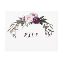 RSVP de Casamento de Peões Rosa Púrpura