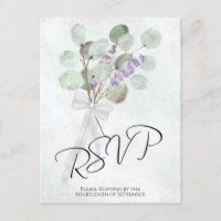 RSVP de Casamento do Buquê Eucalyptus Lavanda Rust
