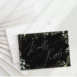 Cartão Postal RSVP de Casamento Dourado e Preto Verde Whimsical<br><div class="desc">Entra num mundo de encantamento com o nosso cartão postal de casamento preto e ouro verde, perfeito para o seu casamento de primavera botânico. Adorado com eucalipto verde sábio e sotaques dourados, este RSVP exude elegância e capricho moderno. Imaginem passear por um jardim de verão mágico, rodeado pelos sons suaves...</div>