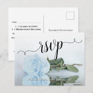 Cartão Postal RSVP de Casamento Elegante Rosa de Reflexão Dusty