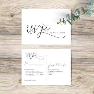 Cartão Postal RSVP de Casamento Elegante Simples