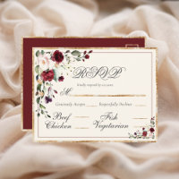 RSVP de Casamento Floral Eucalyptus Burgundy