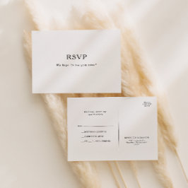 Cartão postal RSVP de Casamento Minimalista Clássi