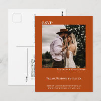 RSVP de casamento minimalista moderno laranja ferr