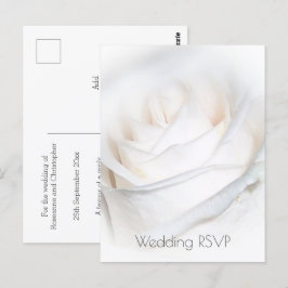 Cartão Postal RSVP de Casamento Personalizado de Rosa Branca