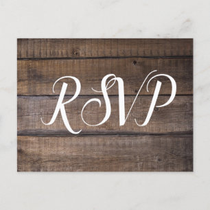Cartão Postal RSVP de Casamento Russo de Script Simples