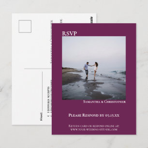 Cartão Postal RSVP de Casamento Simples do Gabinete Moderno de F