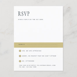 Cartão Postal RSVP de Casamento Simples Moderno Minimalista