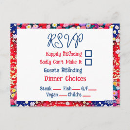 Cartão Postal RSVP de Casamento Único do Casal Anime