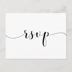 Cartão Postal RSVP de Casamentos Legais a Preto e Branco