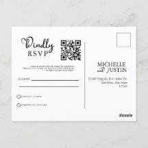 RSVP de Código QR de Casamento Simples Moderno