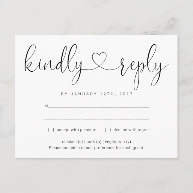 Cartão-postal RSVP de Convite - Conexão do Coração (Frente)