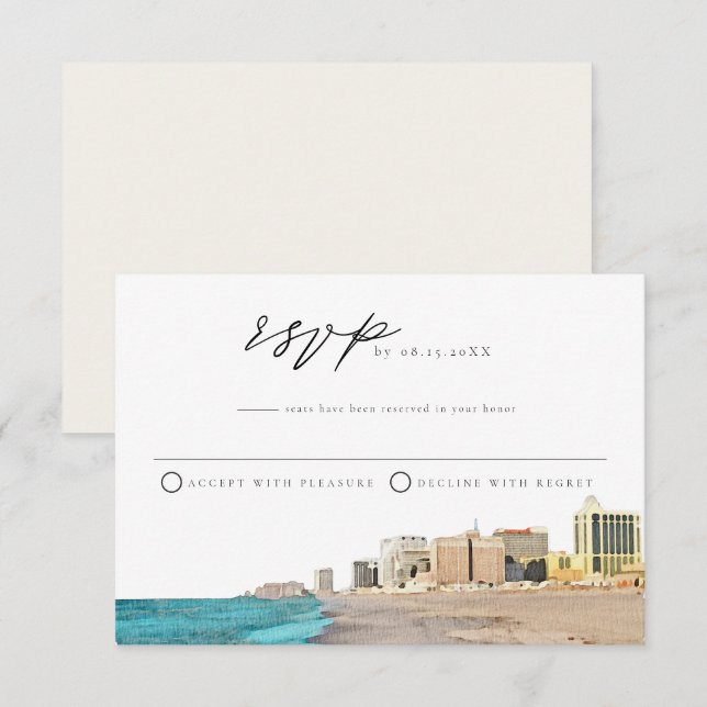 Cartão postal RSVP de Cores Aquáticas da CIDADE AT (Frente/Verso)