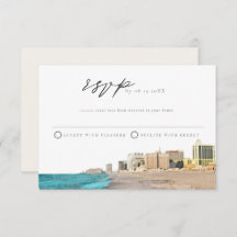 Cartão postal RSVP de Cores Aquáticas da CIDADE AT