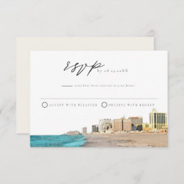 Cartão postal RSVP de Cores Aquáticas da CIDADE AT