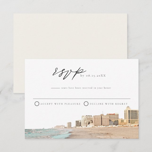 Cartão postal RSVP de Cores Aquáticas da CIDADE AT (Frente/Verso)