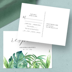 Cartão Postal RSVP de Escolha de Refeição de Casamento de Palma