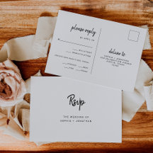 RSVP de Escolha de Refeição de Casamento de Script
