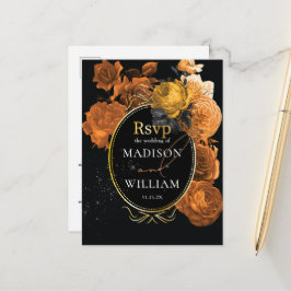 Cartão Postal RSVP de Escolha de Refeição de Casamento Floral de