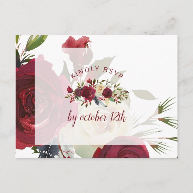 Cartão Postal RSVP de Escolha de Refeição do MistletoManor Casam (Frente)