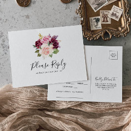 Cartão postal RSVP de Escolha do Menu Botânico Flo