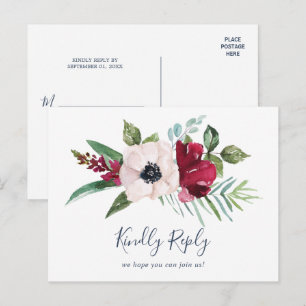 Cartão-postal RSVP de Escolha do Menu de Breeza Tr