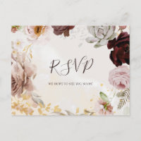 Cartão postal RSVP de Escolha do Menu Floral Moder