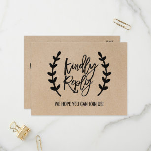 Cartão-postal RSVP de Escolha do Menu Kraft Russo