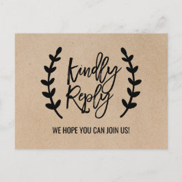 Cartão-postal RSVP de Escolha do Menu Kraft Russo