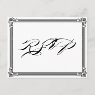 Cartão postal RSVP de Estilo poster Vermelho e Neg