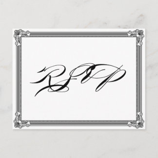 Cartão postal RSVP de Estilo poster Vermelho e Neg