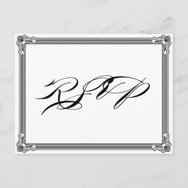 Cartão postal RSVP de Estilo poster Vermelho e Neg (Frente)