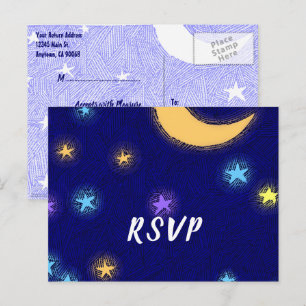 Cartão postal RSVP de Moon e Estrelas Etando de Pa