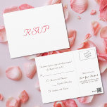 Cartão Postal RSVP de Resposta de Casamento de Elegante Simples<br><div class="desc">Crie o seu próprio cartão personalizado, personalizado, simples, elegante, simples, personalizado de festa / evento / convite RSVP de ocasião especial. Basta inserir a data, os nomes e o endereço do seu rsvp. Um RSVP elegante para todos os seus amigos e família, para qualquer ocasião, evento, reunião, sejam casamentos, festas...</div>