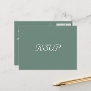 Cartão Postal RSVP de Resposta de Casamento do Partido Verde Ele