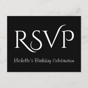 Cartão postal "RSVP" de rico e glamouroso