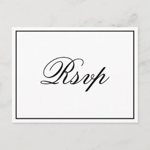Cartão postal RSVP de Script Elegante