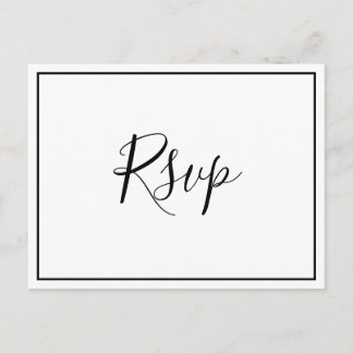 Cartão postal RSVP de Script Whimsical