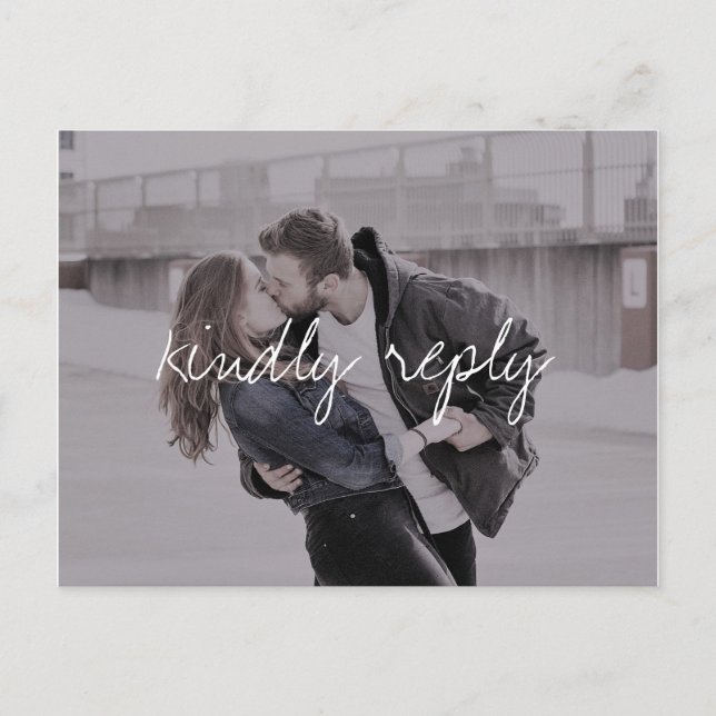 Cartão Postal RSVP de seleção de fotos simples da Brittany Moder (Frente)