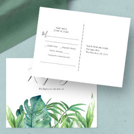 Cartão Postal RSVP de Solicitação de Música de Palm Tropical