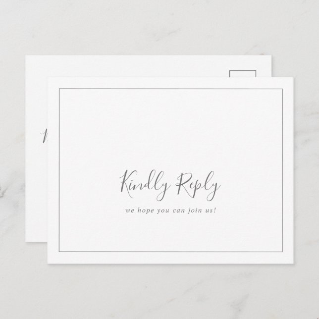 Cartão postal RSVP de Solicitação de Música Silver (Frente/Verso)