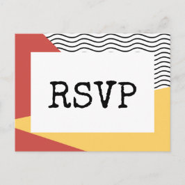 Cartão Postal RSVP do estilo Memphis Pop da série 80